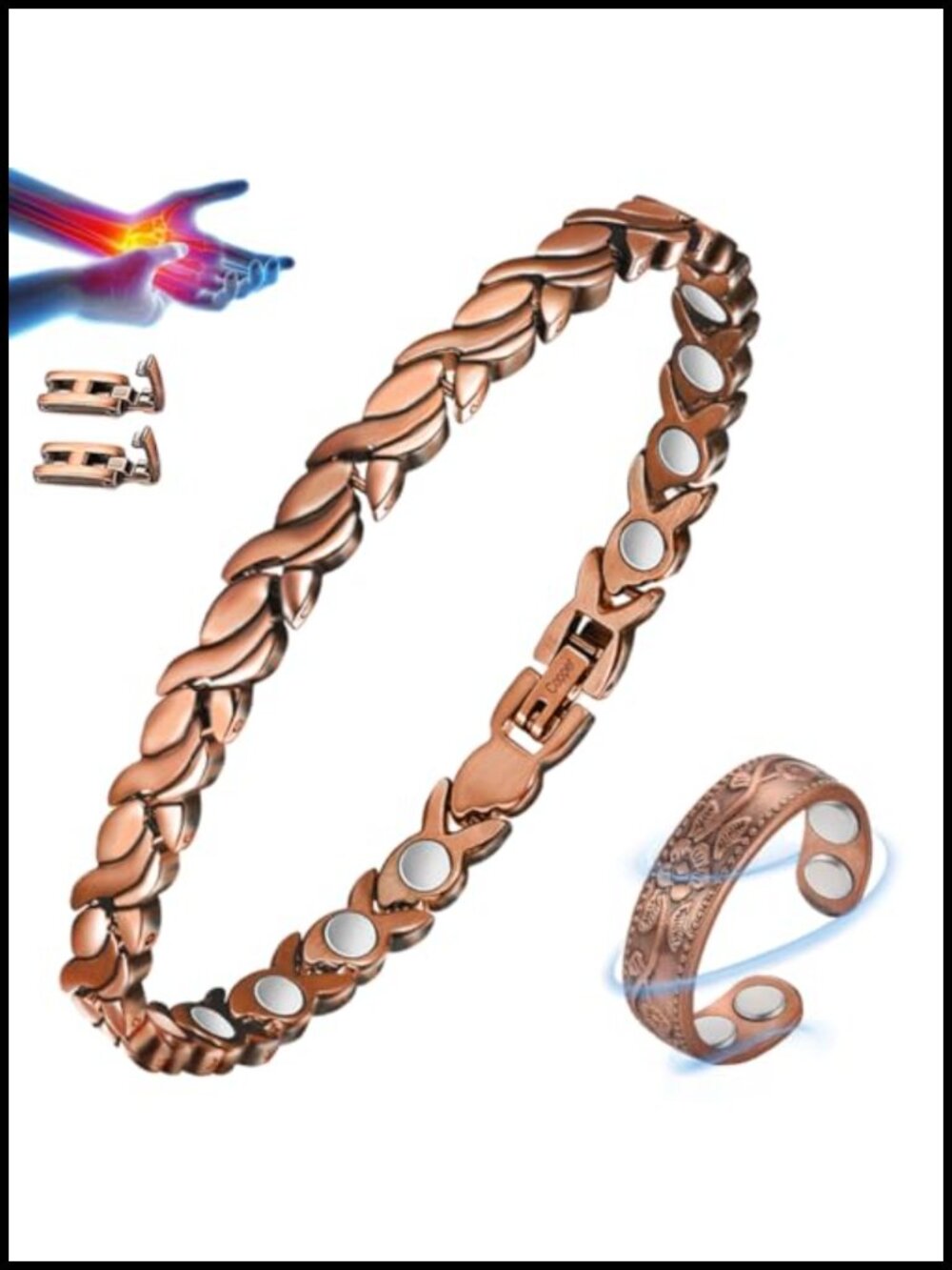 99.9% Pure Copper Magnetic Bracelet with Adjustment Tool
